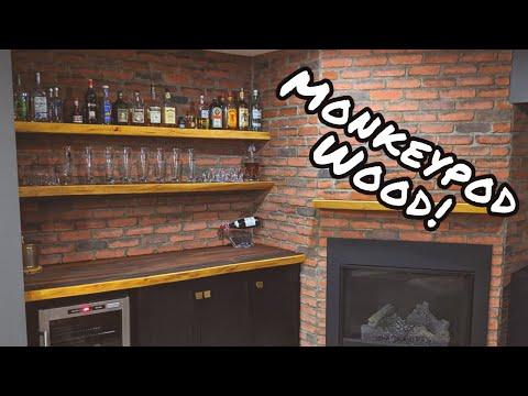 Live Edge Bar Top and Floating Shelves - Man Cave to the Max