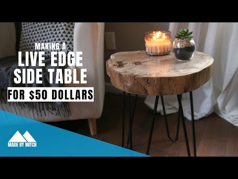 Live Edge Side Table for under $50 dollars! | How to