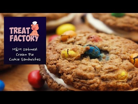 M&amp;amp;M Oatmeal Cream Pie Cookie Sandwiches - Treat Factory