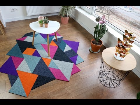 MODULAR TANGRAM DIY RUG made of CARPET TILES