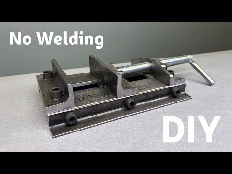 Make A Metal Drill Press Vise Without Welding | DIY Homemade Drill Press Vise