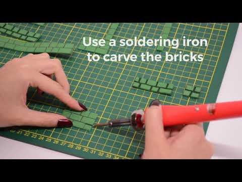 Make a miniature brick wall with craft foam sheet