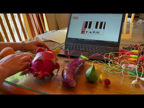 Makey Makey fruit and vegetable piano