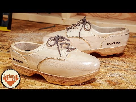 Making Pallet Wood Clog Work Boots (with a wheel in the heel!)