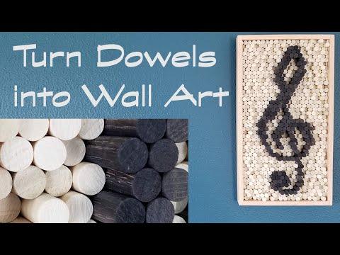 Making Wall Art Treble Clef from Dowels