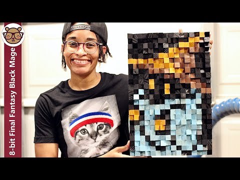 Making an 8-bit Final Fantasy Black Mage from scrap 2x4s