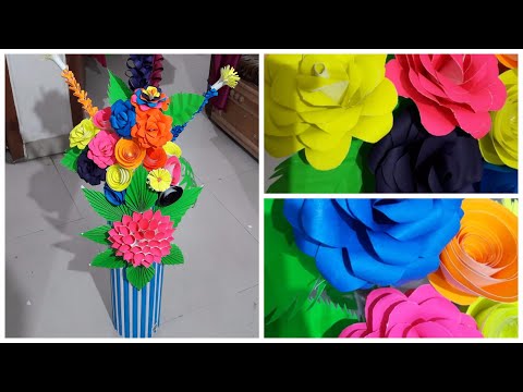 Making paper flower vase