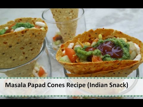 Masala Papad Cones Recipe (Indian Snack) by Healthy Kadai