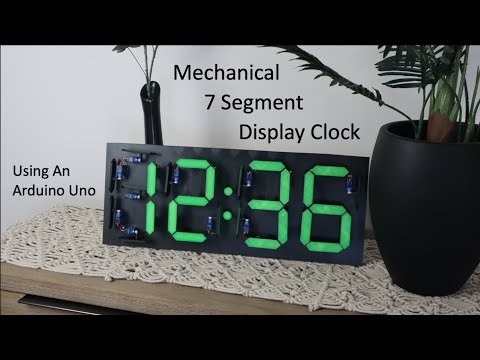 Mechanical 7 Segment Display Clock Using An Arduino &amp;amp; 28 Servos