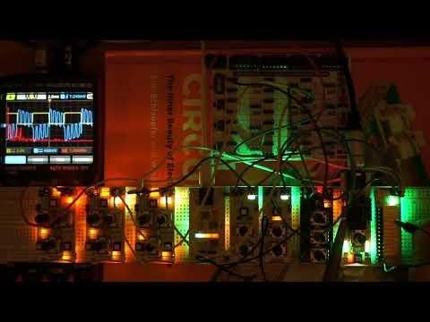 Microrack modular synth: ring modulation using XOR gate on LogicBoard from MH-EDU-Electronics