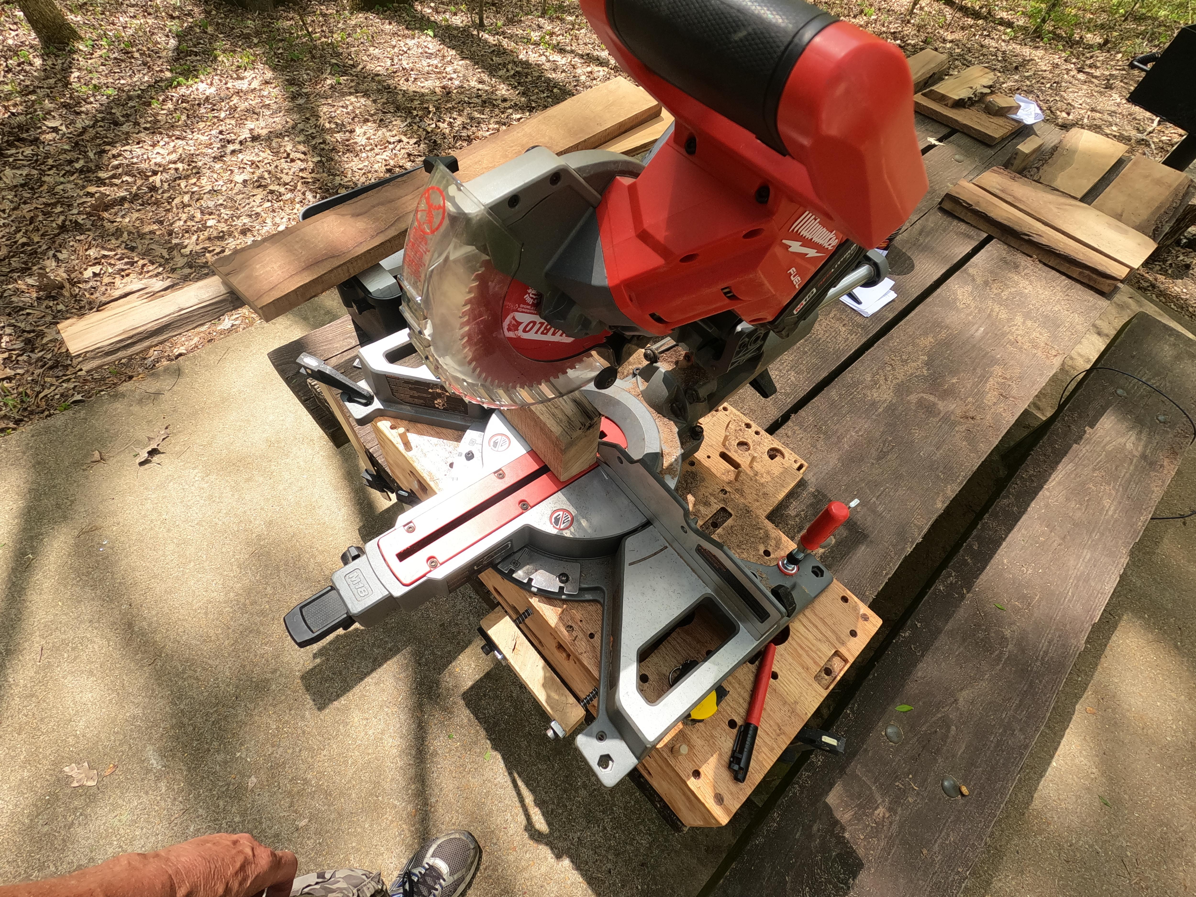 Miter Saw Cuts on Picnic Table at Natchez State Park (1).JPG