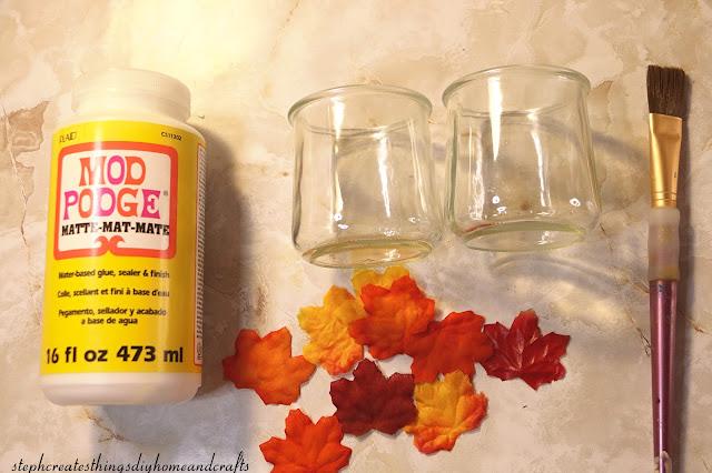 Mod Podge-glass jars-faux leaves-paintbrush.jpg