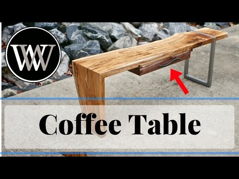 Modern Live Edge Waterfall Coffee Table Part 3 | How To Build Dovetail Drawer Hand Tool Woodworking