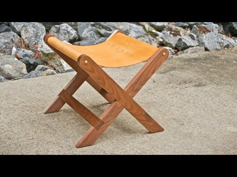 Modern Walnut and Leather Stool | How To Build - Woodworking
