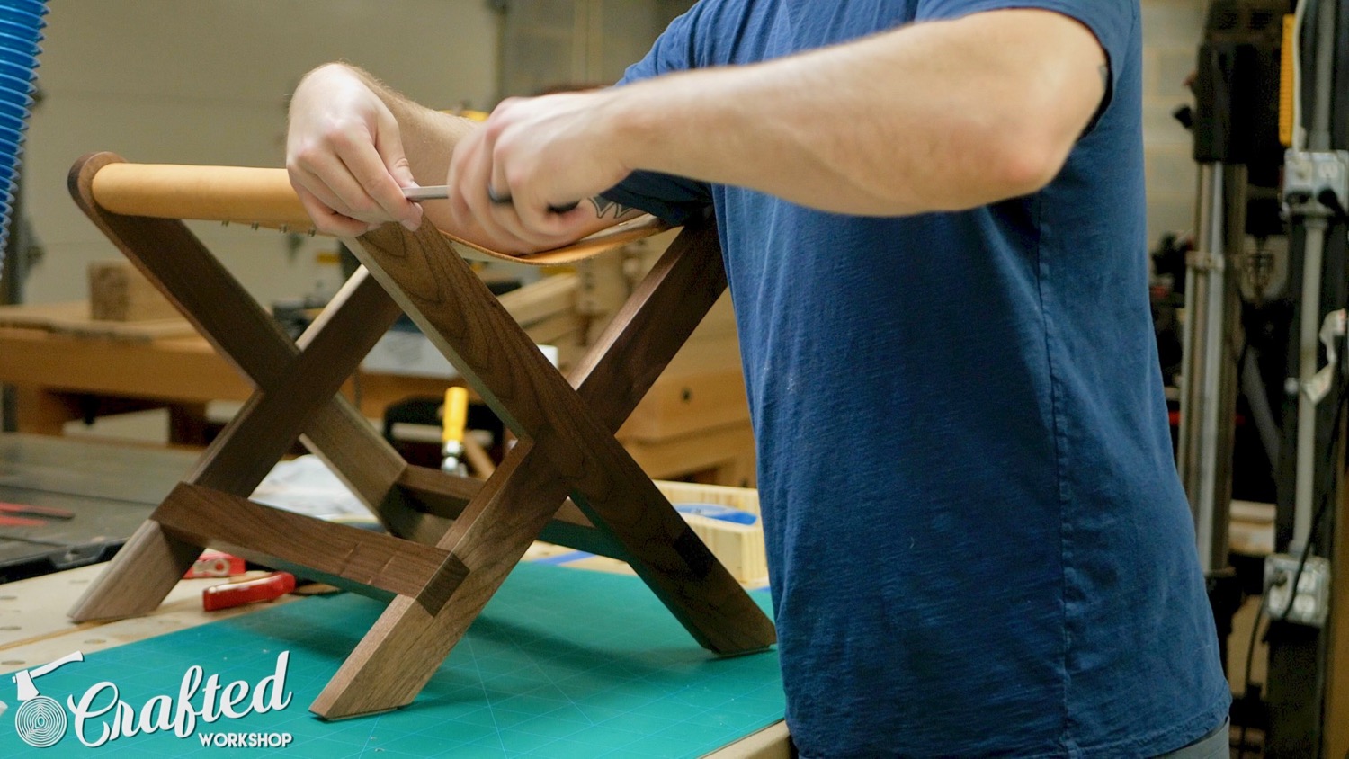 Modern Walnut and Leather Stool | How To Build - Woodworking - 28.jpg