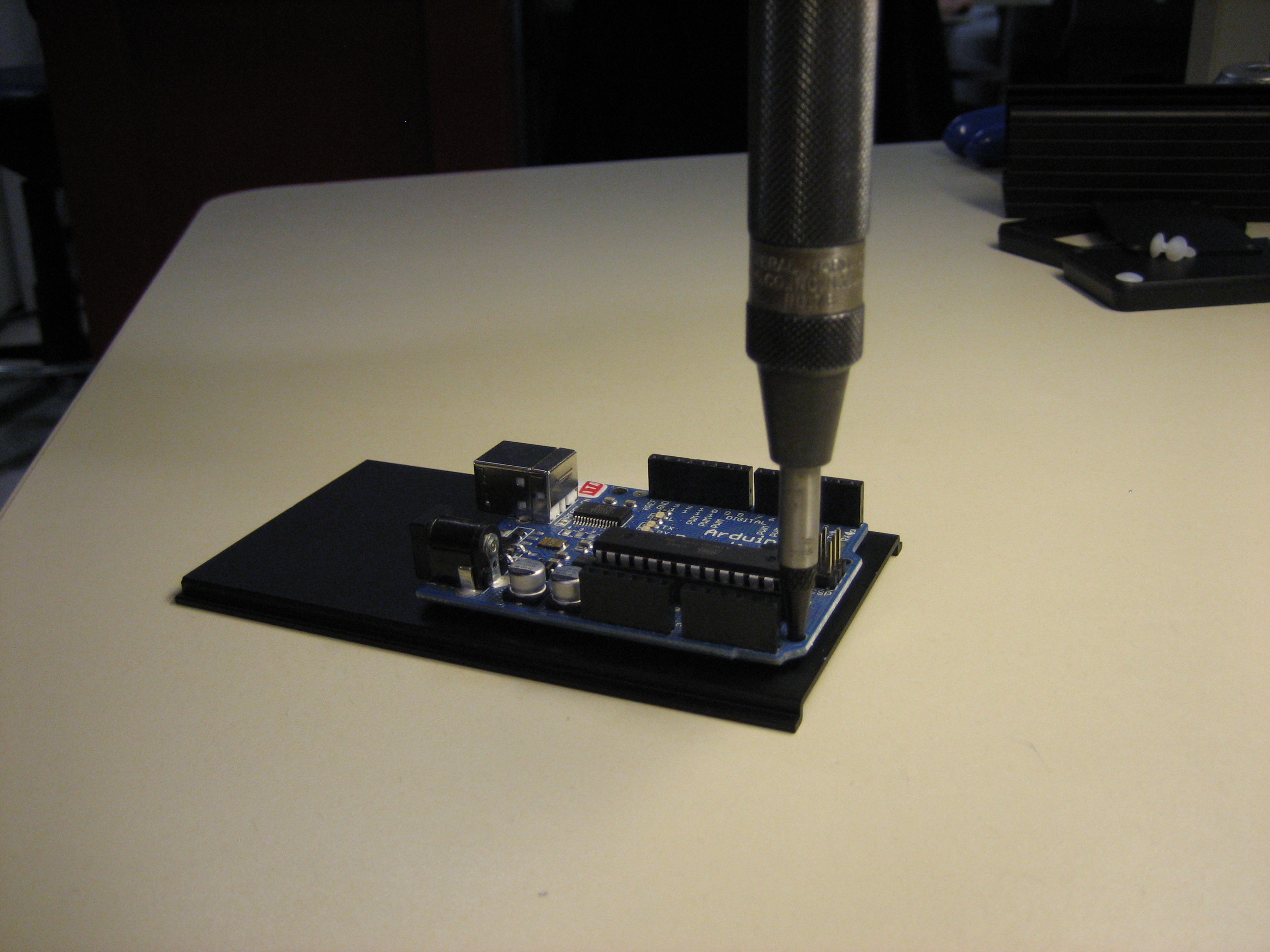 Mounting the Arduino - Hole placement.JPG