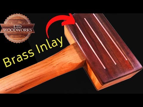 My First Wooden Mallet Build. And With Brass Inlay! / How To // Woodworking // DIY