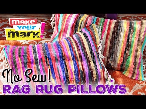 NO SEW! Easy Rag Rug Pillows