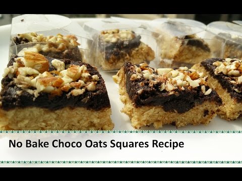 No Bake Chocolate Oats Squares | Easy No Bake Choco Oats Cookies Recipe by Healthy Kadai