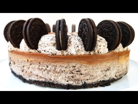 No Bake Oreo Cookies &amp;amp; Cream Cheesecake - ASMR - Treat Factory