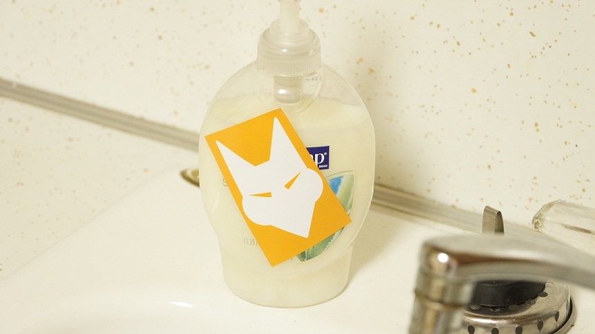 OUTFOX FOX Symbol Sticker on Soap.jpg