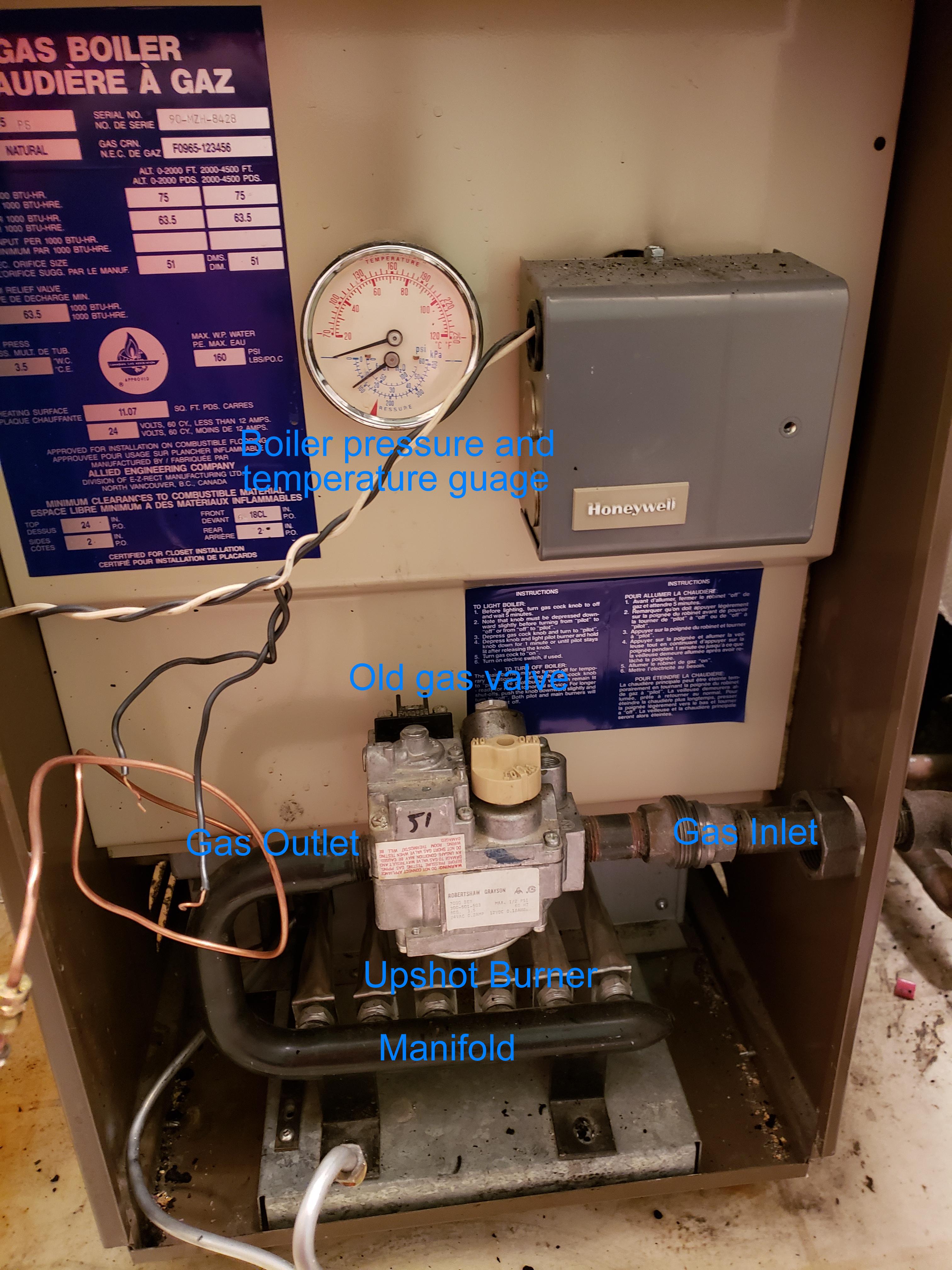 Old gas valve with 24V, pilot gas line, and thermocouple removed.jpg