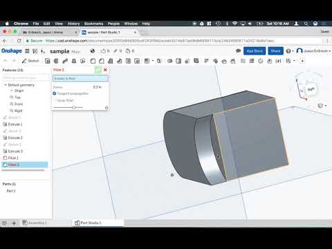 OnShape 16   Fillet and Chamfer