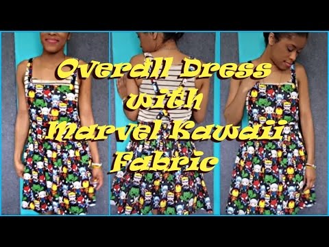 Overall Skirt with Kawaii Marvel Fabric