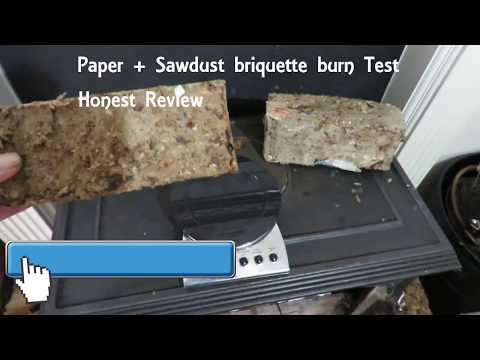 Paper + Sawdust Briquettes Burn Test in multi-fuel Burner Honest Review