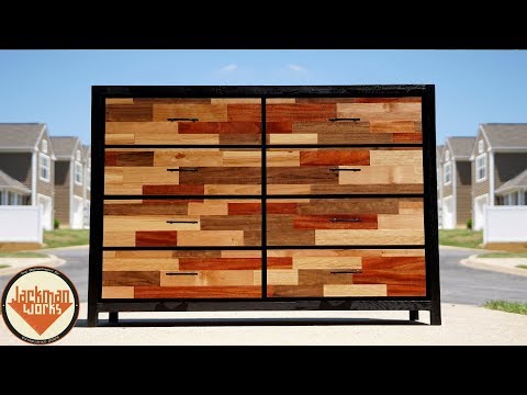 Patchwork Plywood and Ebonized Oak Dresser
