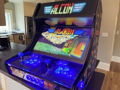 Pixelcade LED Marquee in Game Room Solution Bartop Deluxe Cabinet