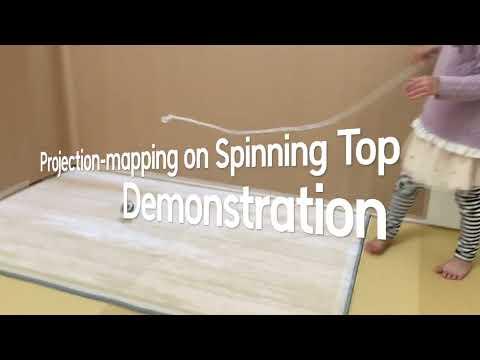 Projection mapping on Spinning top, demonstration