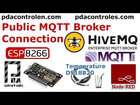 Public MQTT Broker HiveMQ &amp;amp; ESP8266 DS18B20  (Onewire) + Node-RED : PDAControl