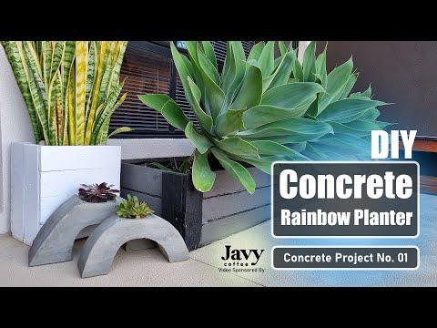 Rainbow Concrete Planter