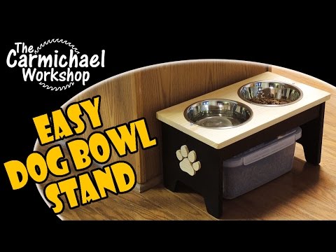 Raised Dog Food &amp;amp; Water Bowl Stand - Easy Woodworking Project