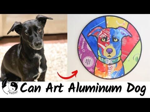 Recycled Art: Pop Art Dog Portrait from Aluminum Cans