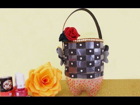 Recycled Craft Ideas: How to Make Utility Basket from Plastic Bottle | Best Out of Waste Ideas