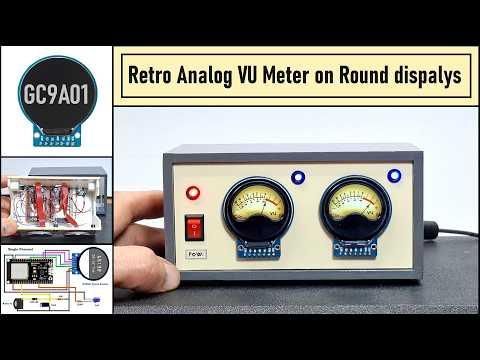 Retro Analog VU Meter on Round dispalys ESP32 and GC9A01