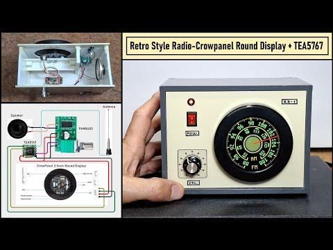 Retro Style radio with CrowPanel 2 1inch round Display TEA5767