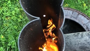 Rocket stove BBQ first test