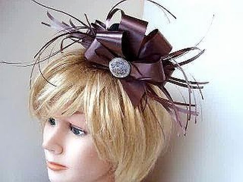 Royal wedding top hat fascinator diy, Bridal Accessories, how to, Feathery Ribbon Headpiece,