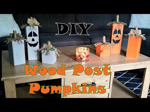 Rustic Wood Post Pumpkins anybody can make but everybody will want! Full tutorial