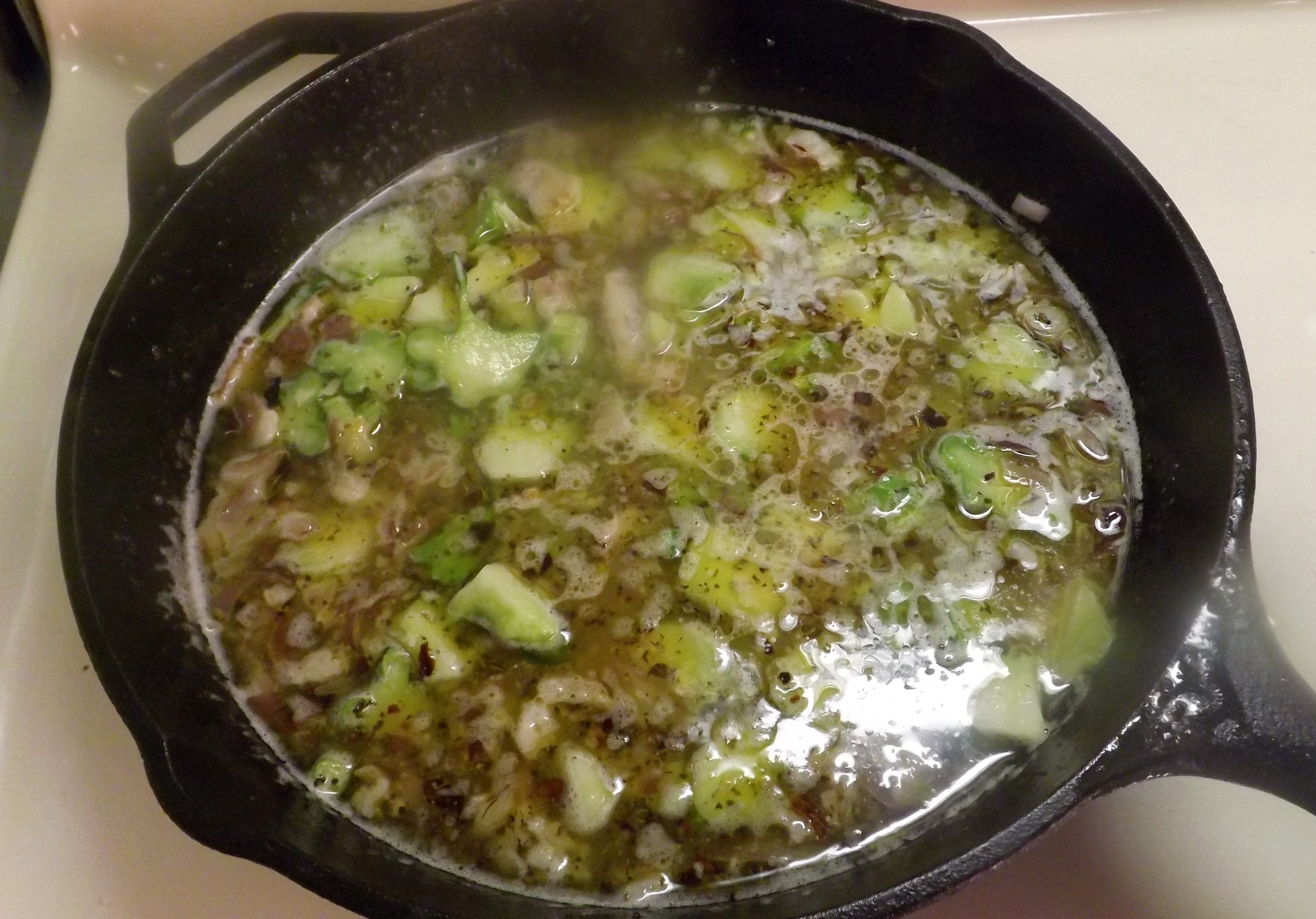 SAUTEED BROCCOLI  IN A GARLIC-ANCHOVY PARMESAN OLIVE OIL SAUCE 021.JPG