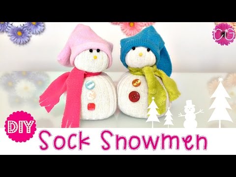 SOCK SNOWMEN!  NO SEW!  EASY &amp;amp; ADORABLE!