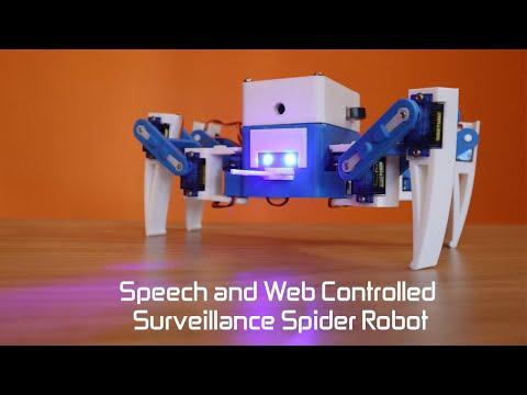 SPY-DER : A speech &amp;amp; Web Controlled Surveillance Spider Robot using Raspberry Pi &amp;amp; Arduino (DEMO)