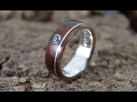 Silver &amp;amp; Walnut Wood Ring