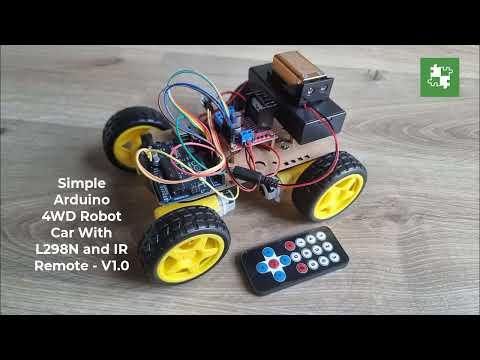 Simple Arduino 4WD Robot Car With L298N and IR Remote - V1.0 / Voiture t&eacute;l&eacute;command&eacute;e &agrave; quatre roues