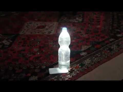 Smartphone water bottle lamp