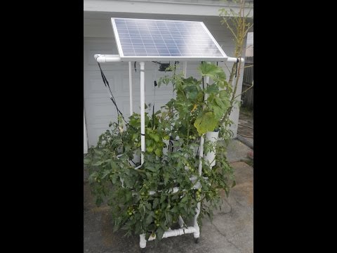 Solar powered water garden on wheels, off grid