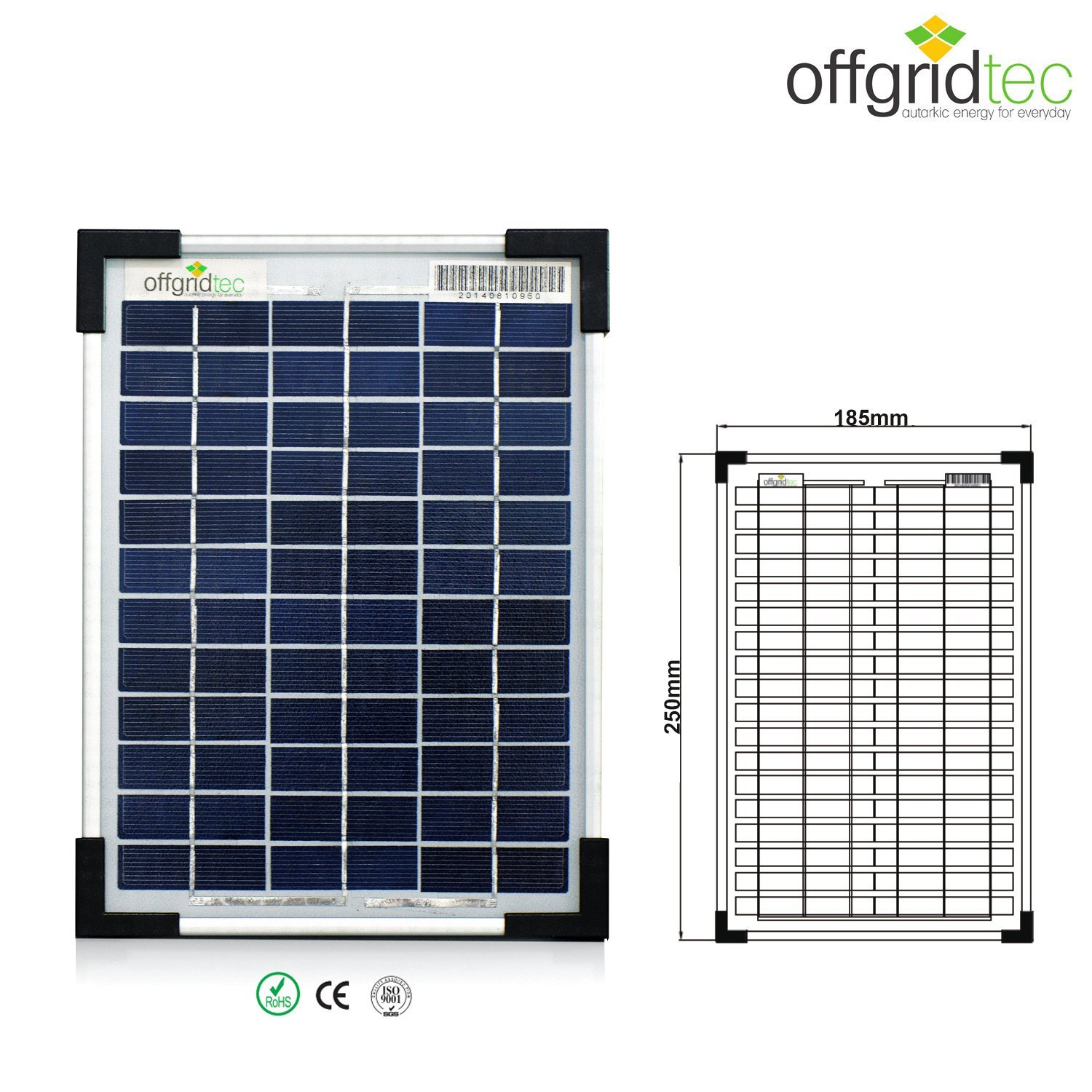 Solarmodul Offgridtec - Vorderseite und Abmessungen.jpg